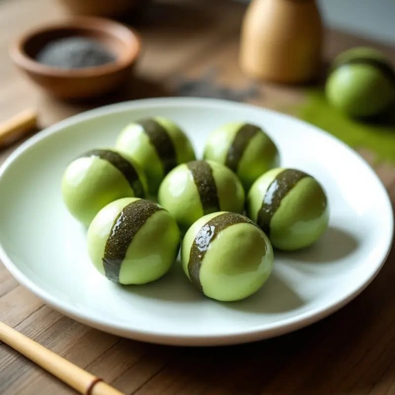 Dango Japonés de Té Verde y Semillas de Chía: Postre Energético Sin Harina