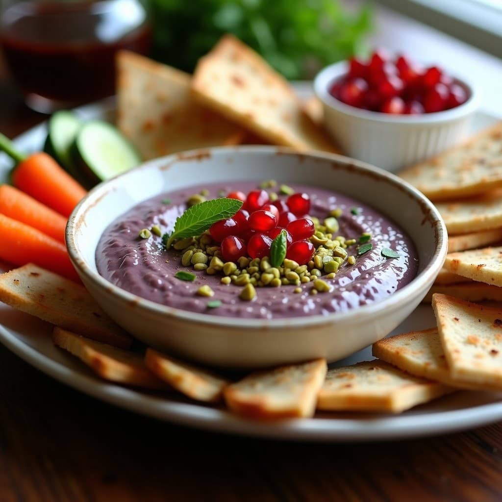 Dip de Berenjenas Asadas con Yogur Griego y Granado: Aperitivo Libanés en 15 Minutos
