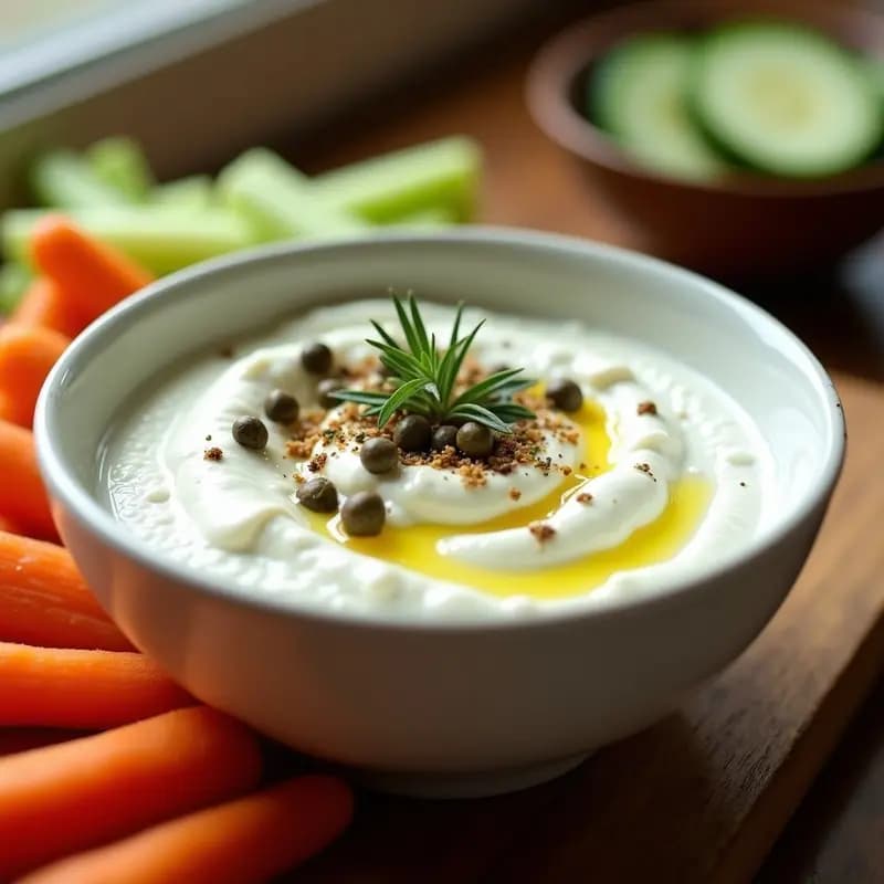 Dip de Yogur Griego con Hierbas Provenzales y Ajo Asado: Receta Francesa Sin Lactosa