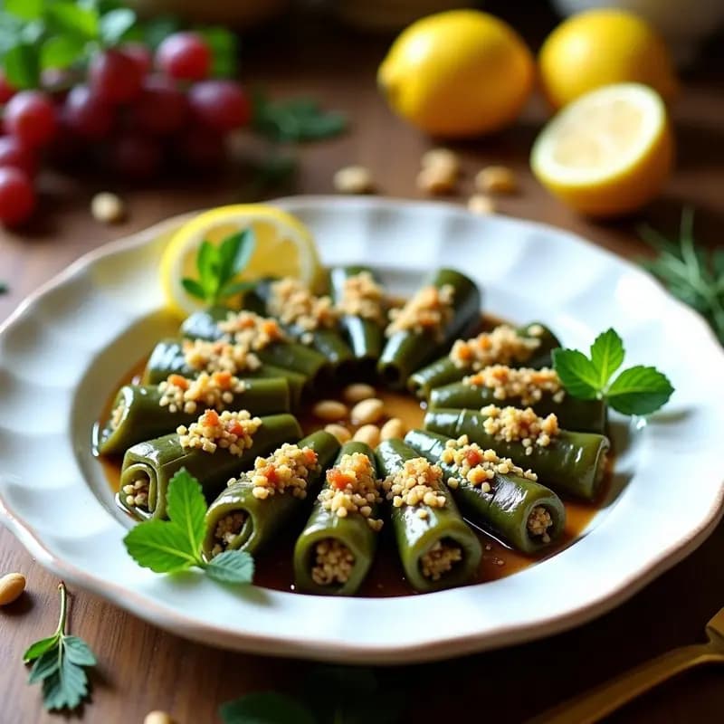 Dolma de Hojas de Parra con Relleno de Quinoa y Pasas: Receta Griega en Olla Lenta