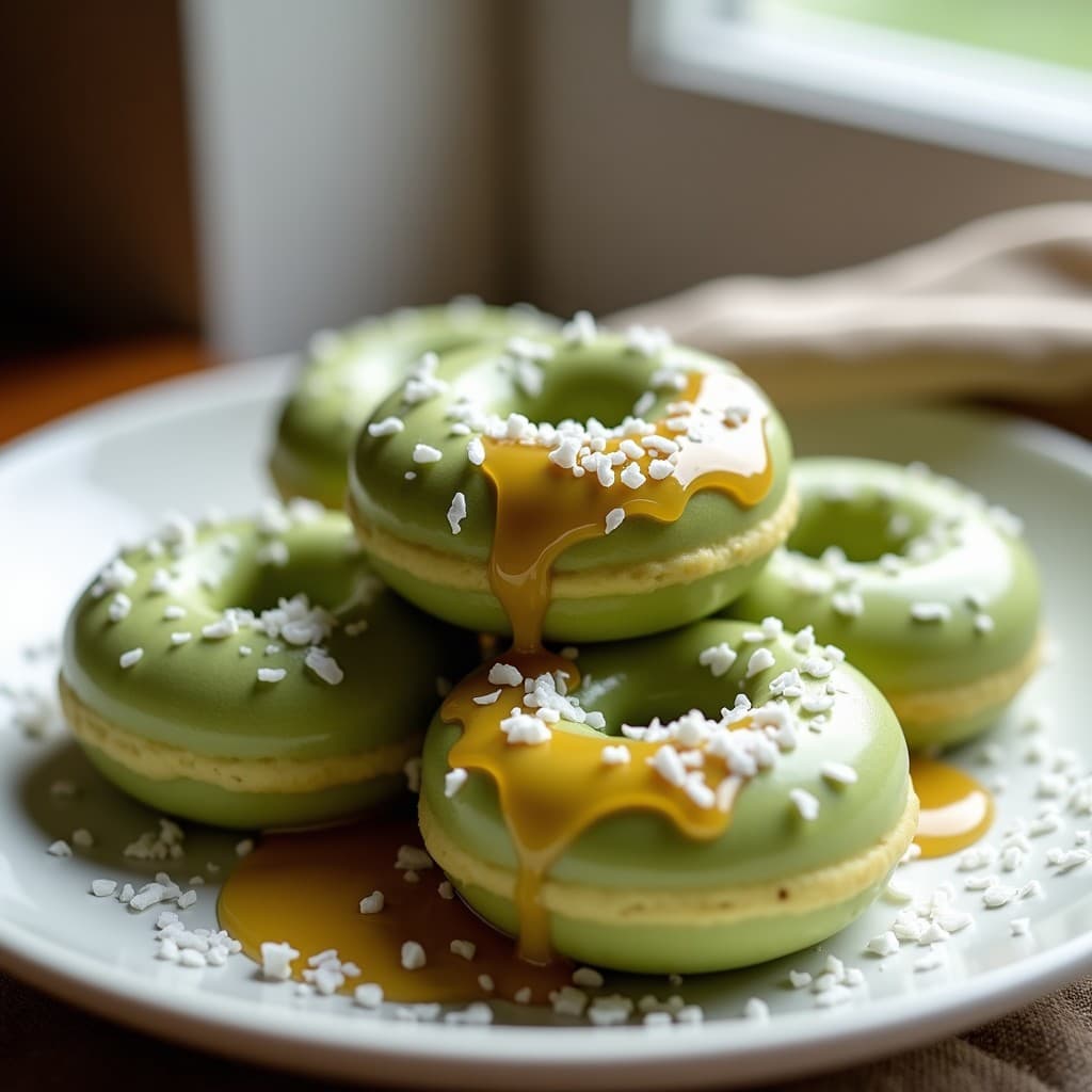Donuts de Harina de Arroz y Matcha: Desayuno Sin Gluten y Sin Horno