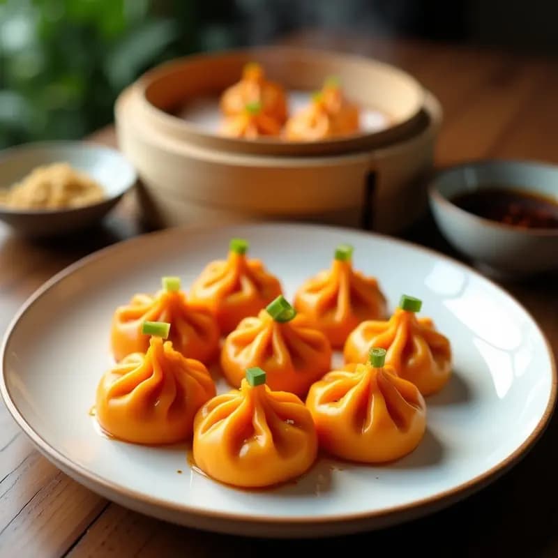 Dumplings de Masa de Camote con Relleno de Cerdo y Cebollino: Receta China en Thermomix