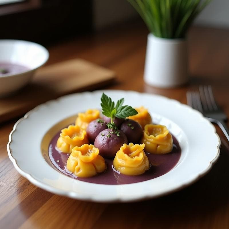 Dumplings de Camote Morado y Jengibre: Receta Tailandesa al Vapor en Thermomix