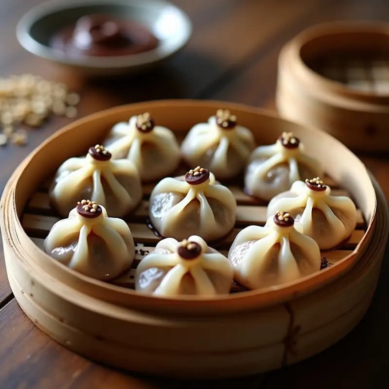 Dumplings de chocolate y Plátano: Postre Chino al Vapor sin Harina