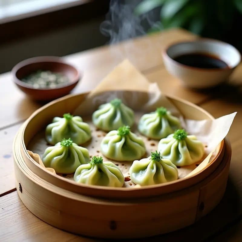 Dumplings de Espárragos y Tofu: Receta China Vegana en Olla al Vapor y Sin Gluten