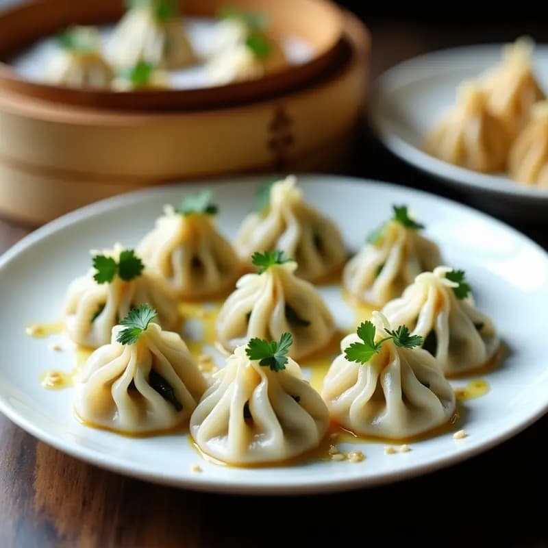 Dumplings de Espinacas y Queso de Cabra al Vapor: Entrante Chino Gourmet