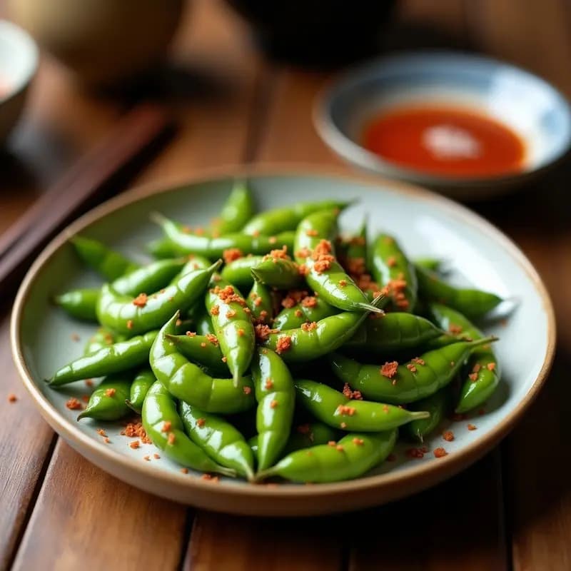 Edamame al Horno con Sal Marina y Chile en Polvo: Aperitivo Japonés Crujiente y Bajo en Calorías