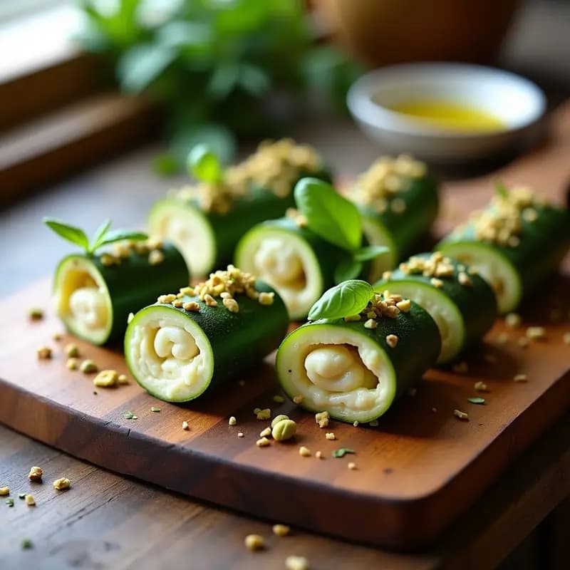 Embutidos de Calabacín y Queso de Oveja con Especias Provenzales: Aperitivo Francés Sin Cocinar