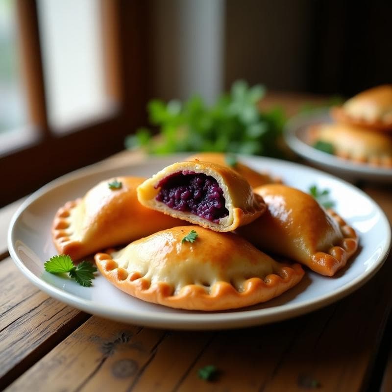 Empanadas de Batata Morada y Queso de Macadamia: Receta en Airfryer con Base de Yuca