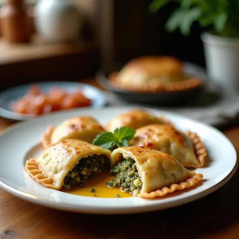 Empanadas de Masa de Espirulina Rellenas de Queso de Almendras y Higo: Receta Verde Vibrante