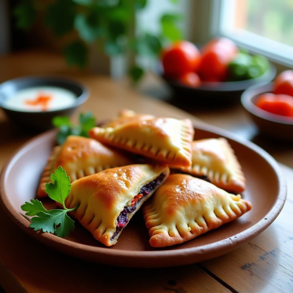 Empanadas de Espirulina y Queso Vegano con Masa de Ñame: Receta Innovadora en Airfryer