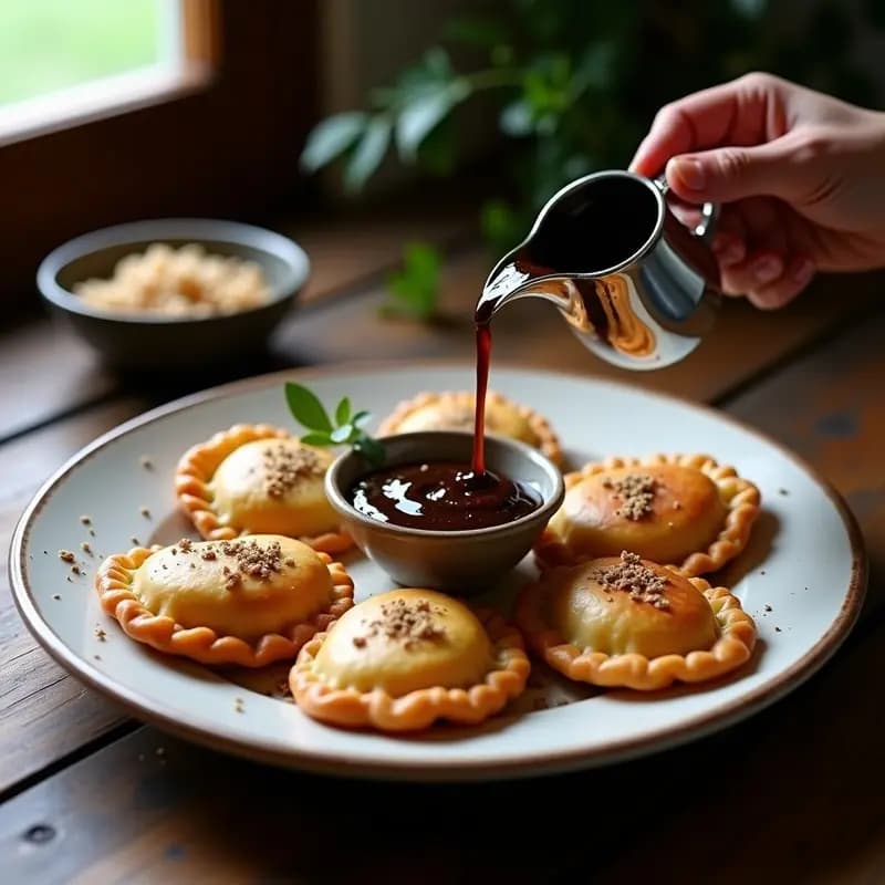 Empanadas de Harina de Teff y Champiñones Portobello con Salsa de Trufa: Receta Etiopía Gourmet