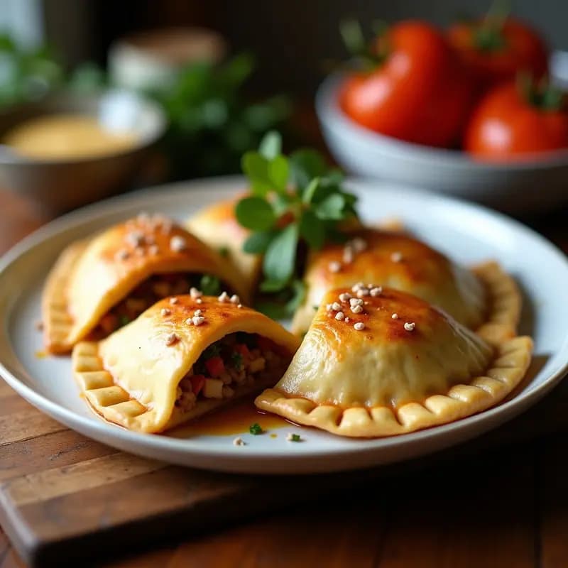 Empanadas de Lengua de Gato Rellenas de Picadillo de Soja Texturizada: Receta Argentiana Vegana al Horno