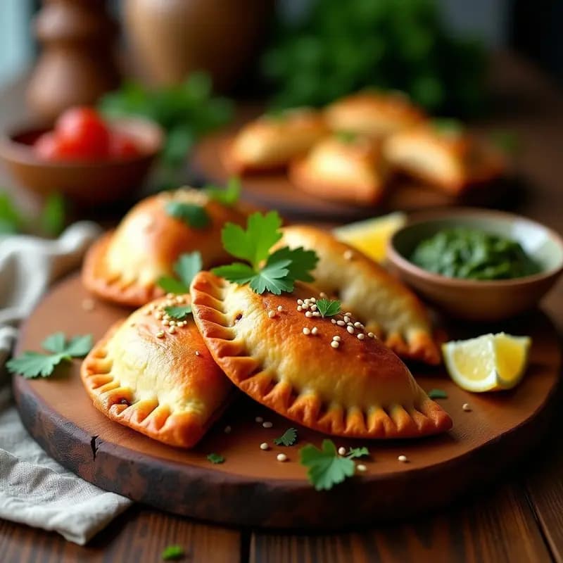 Empanadas de Masa de Lentejas Rojas con Relleno de Berenjena Ahumada: Receta Indiana Crujiente