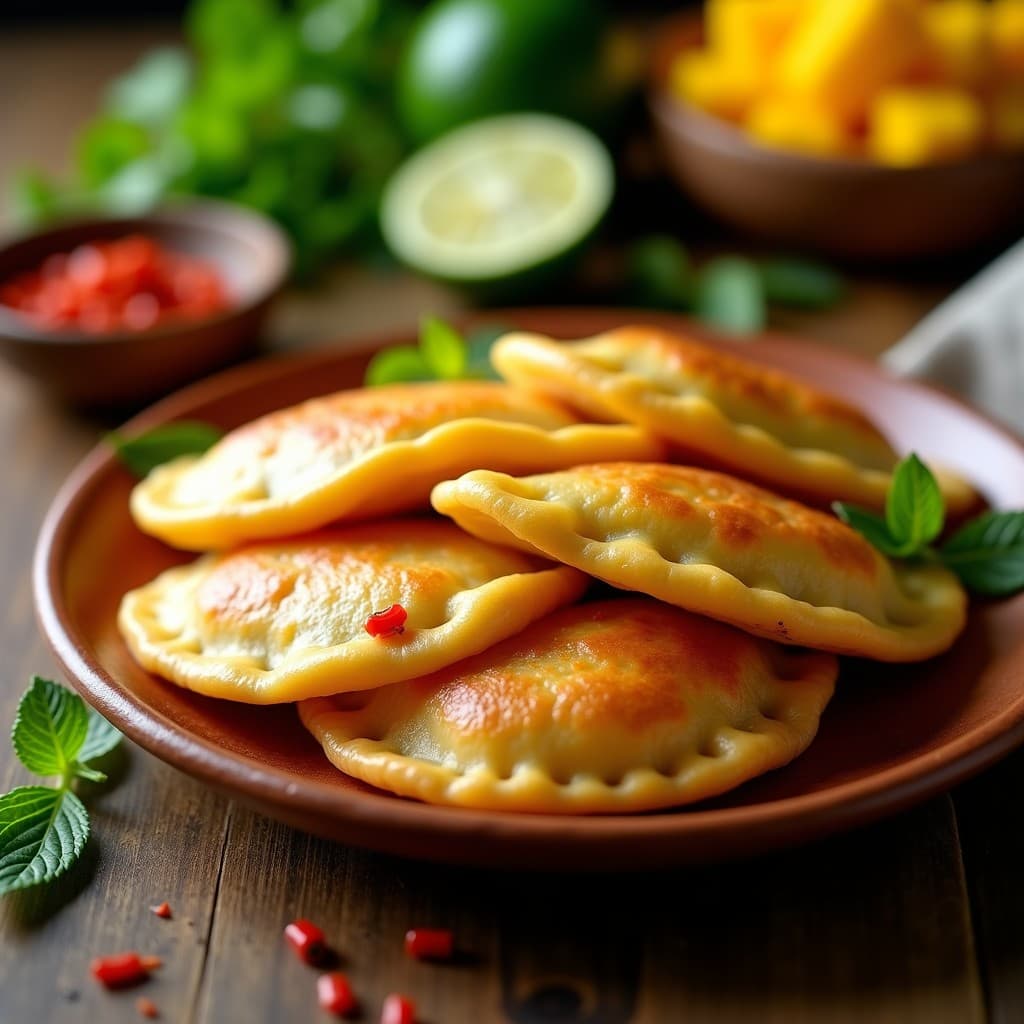 Empanadas de Mango y Chile de Árbol: Postre Picante Dulce Sin Horno con Masa de Yuca