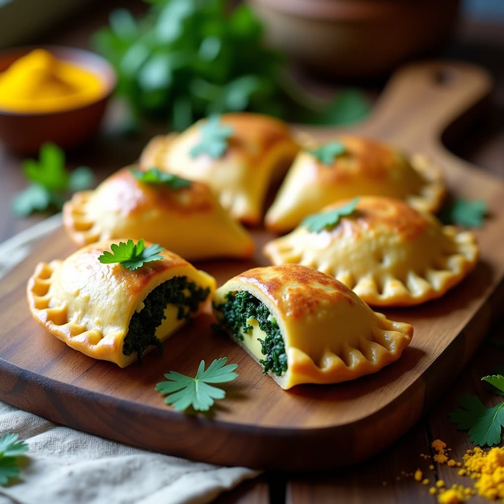 Empanadas de Masa de Ñame con Relleno de Espinacas y Queso de Soja: Receta Africana Vegana