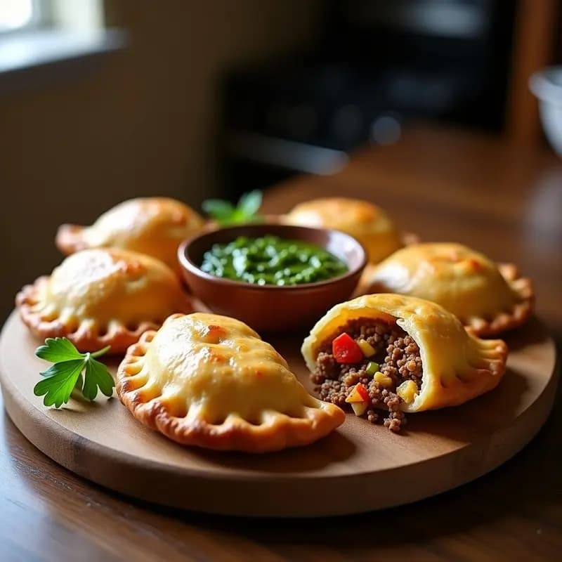 Empanadas Mendocinas de Carne y Huevos Duros con Chimichurri: Receta Argentina Tradicional