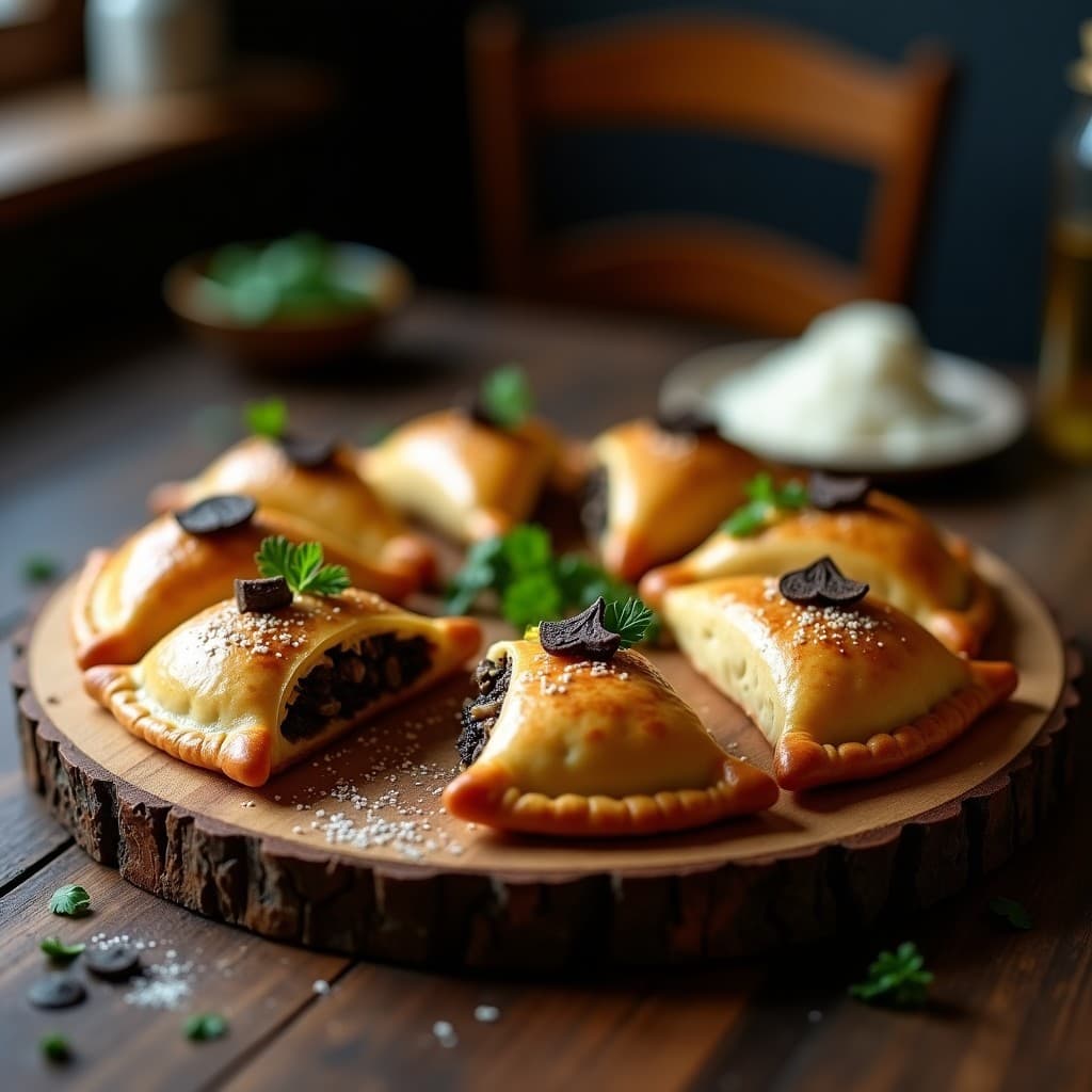 Empanadas de Mijo y Champiñones con Trufa Negra: Receta Española Gourmet Sin Gluten