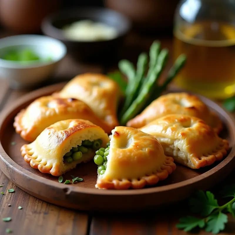 Empanadas de Mijo y Espárragos con Queso de Oveja: Aperitivo Colombiano Sin Gluten