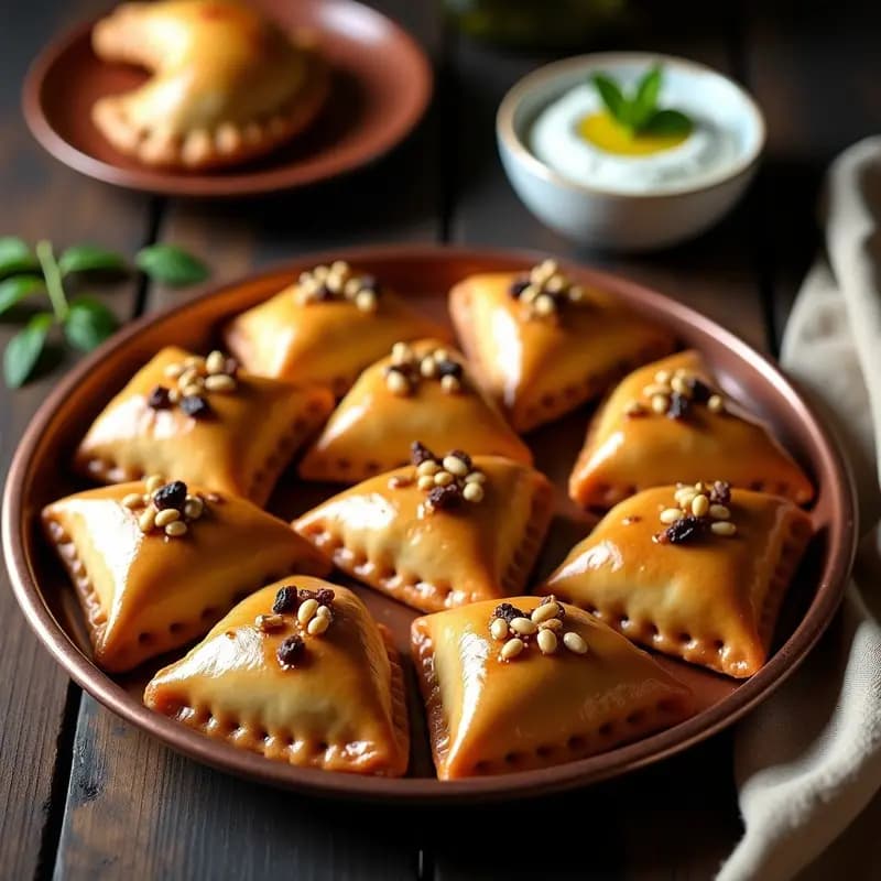 Empanadas Palestinas de Carne de Cordero y Piñones: Receta Tradicional en Horno