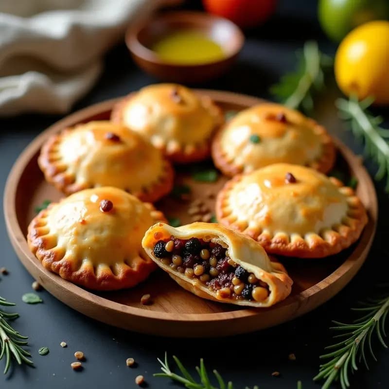 Empanadas de Pino Chilenas con Relleno de Lentejas y Pasas: Receta Vegana Sin Gluten