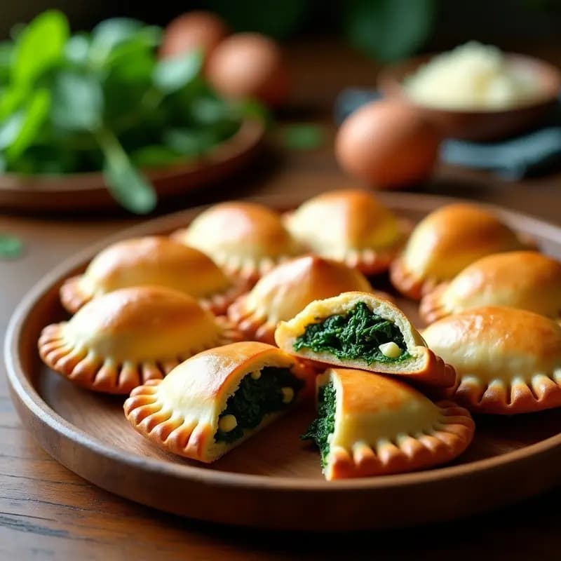 Empanadas de Pino con Pascualina Argentina: Relleno de Espinacas y Huevos en Masa Integral
