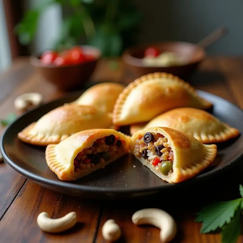 Empanadas de Pino con Hongo Shimeji y Queso de Anacardos: Receta Chilena Vegana