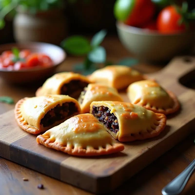 Empanadas de Pino Veganas: Rellenas de Seitán y Aceitunas con Masa de Maíz Azul