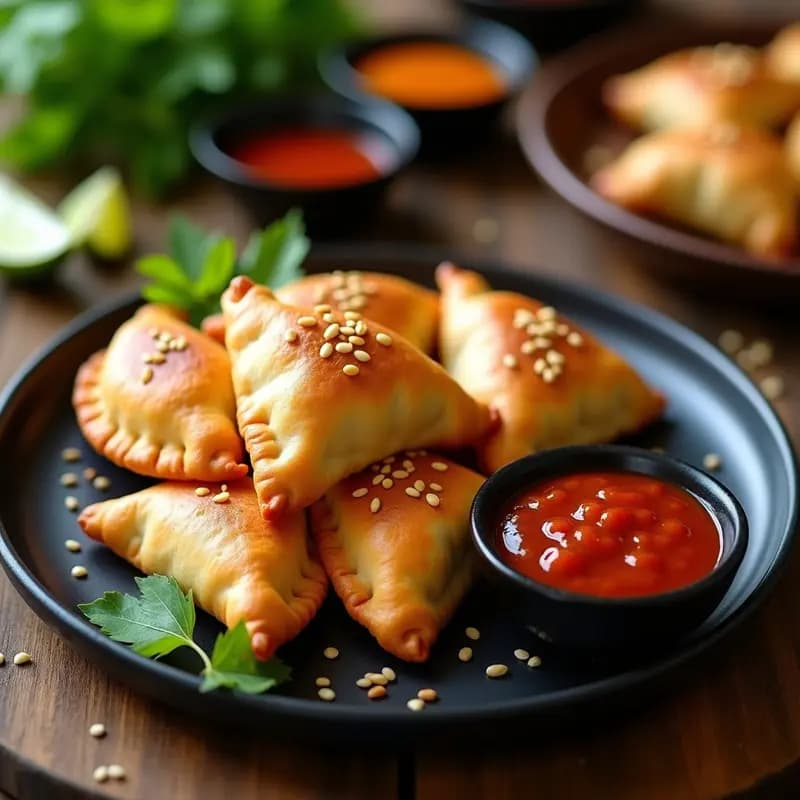 Empanadas de Pisang Raja rellenas de Queso de Soy y Salsa de Tamarindo: Receta Indonesa Dulce-Salada en Airfryer