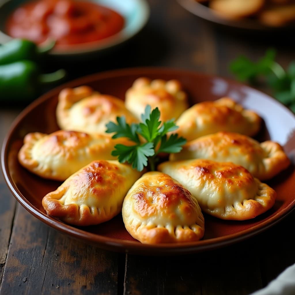 Empanadas de Queso de Anacardo y Pimientos Padrón: Receta Española Vegana en Airfryer