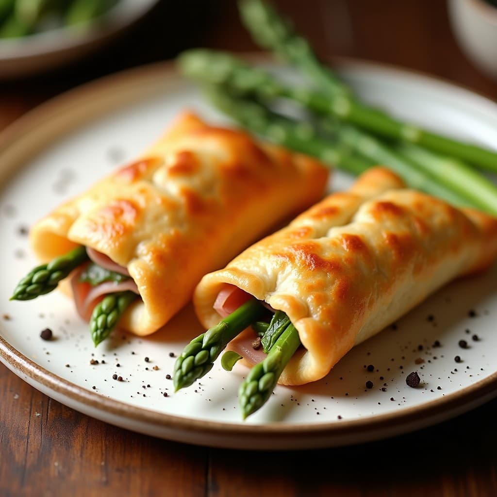 Empanadas de Masa de Queso de Parmesano Rellenas de Espárragos y Jamón Serrano: Receta Italiana en Airfryer
