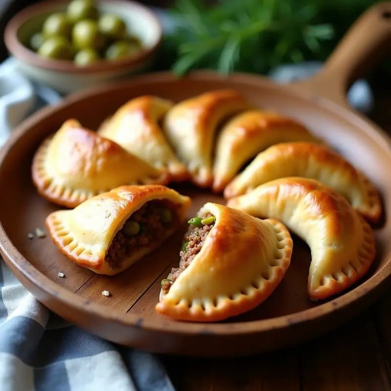 Empanadas de Ternera y Aceitunas: Receta Argentina al Horno con Masa de Harina de Trigo