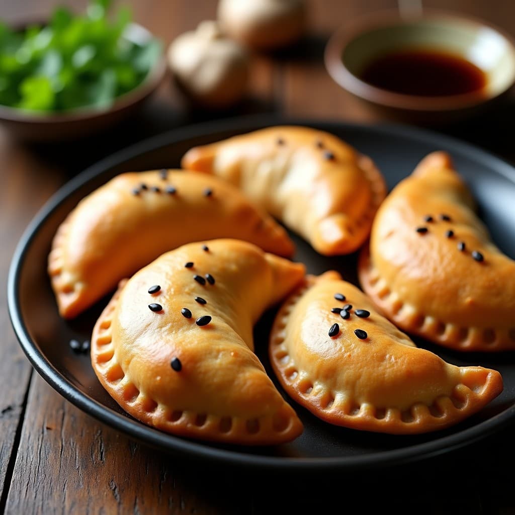 Empanadas de Harina de Trigo Sarraceno y Hongos Shiitake: Receta Japonesa en Airfryer