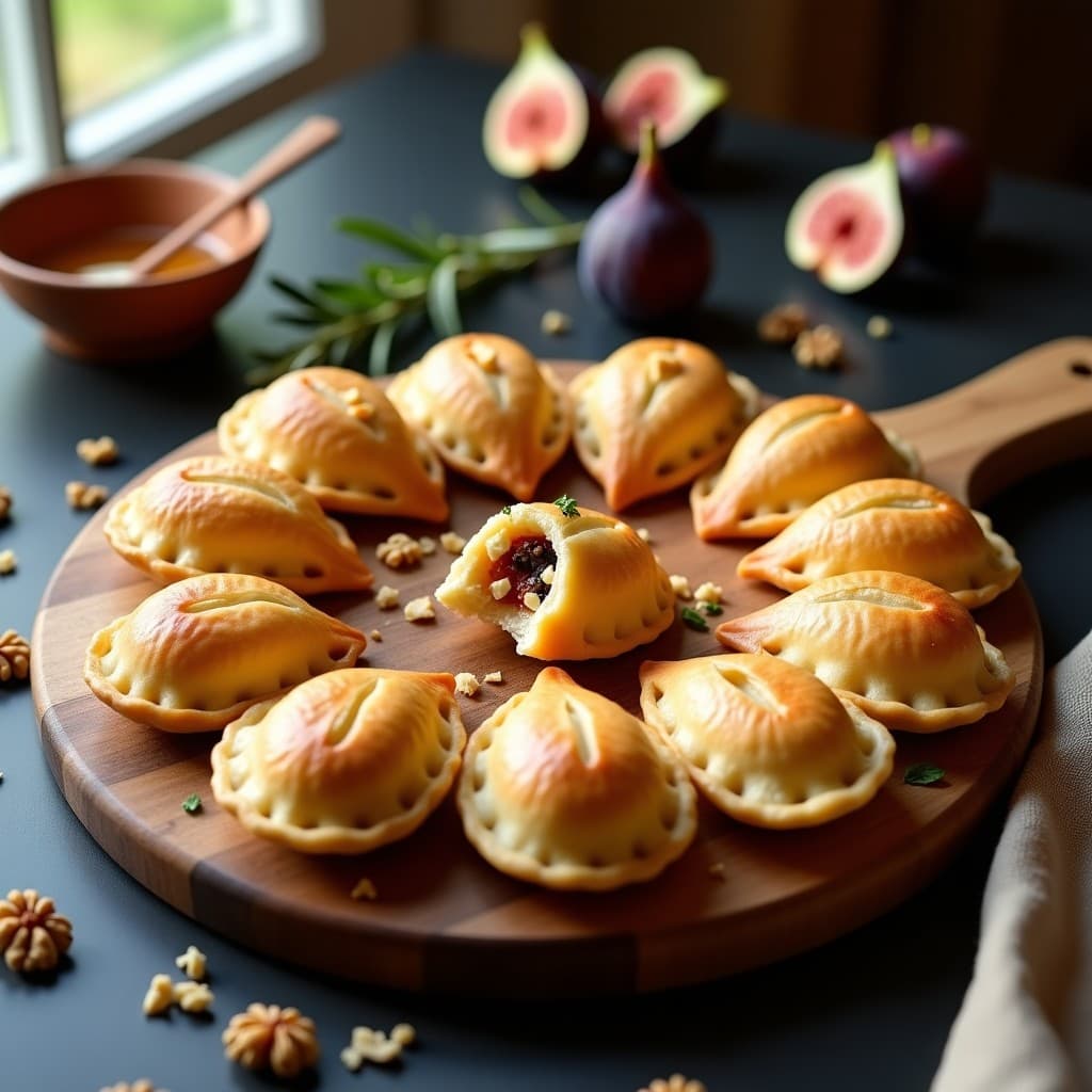 Empanadillas de Harina de Almendra Rellenas de Queso Azul y Higos: Entrante Español Sin Gluten