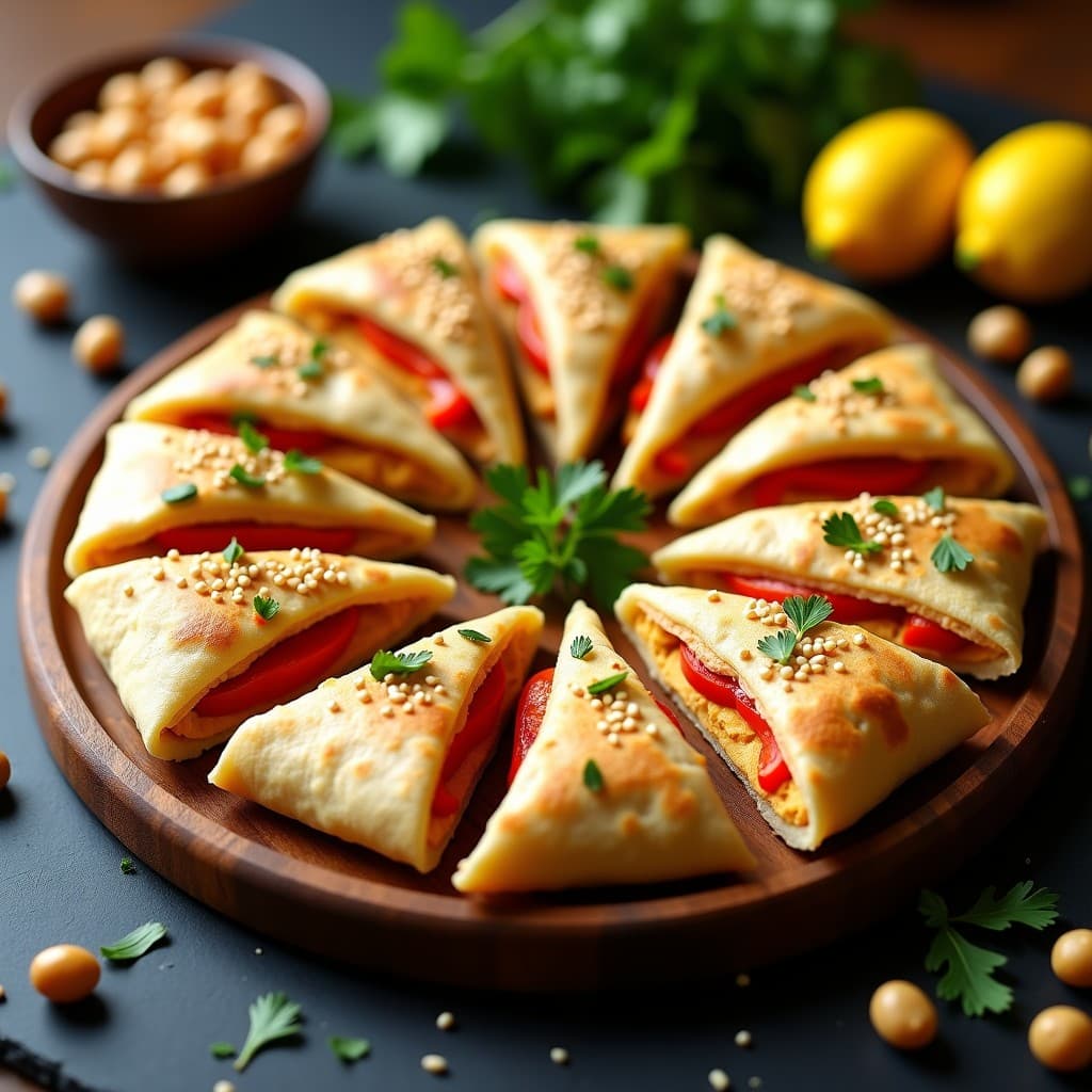 Empanadillas de Masa de Coliflor con Relleno de Hummus y Pimientos Asados: Receta Keto en Airfryer