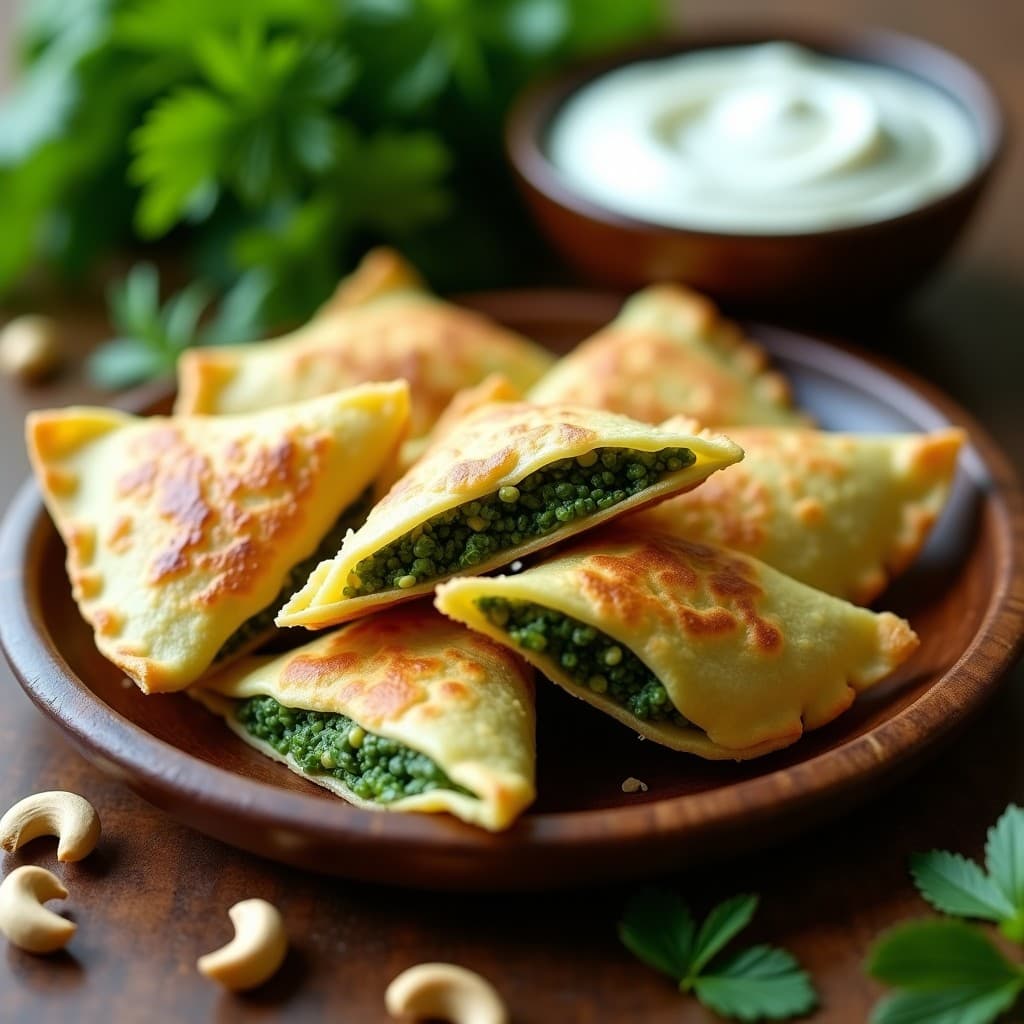 Empanadillas de Espirulina y Queso Vegano con Masa de Lentejas: Snack Proteico en Airfryer