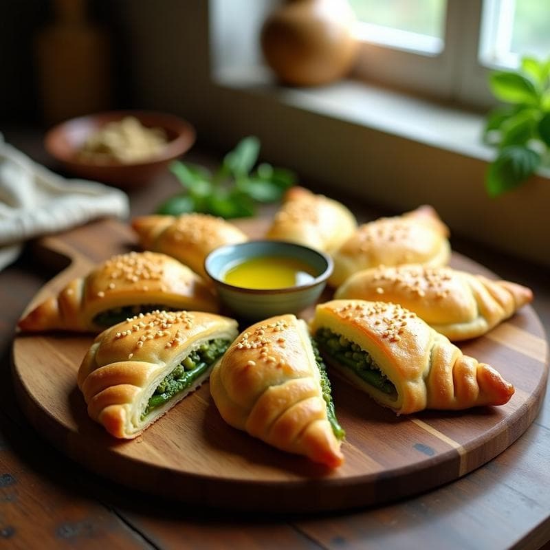 Empanadillas de Masa de Hojaldre con Pesto de Espárragos y Nueces: Receta Italiana en Airfryer