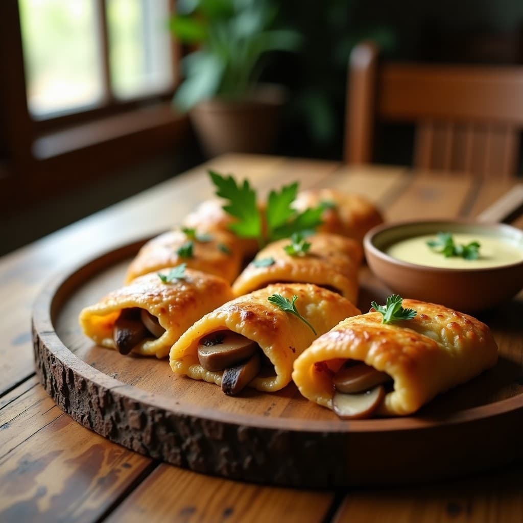 Empanadillas de Hongos Ostra y Queso de Almendras: Receta Sin Harina en Airfryer