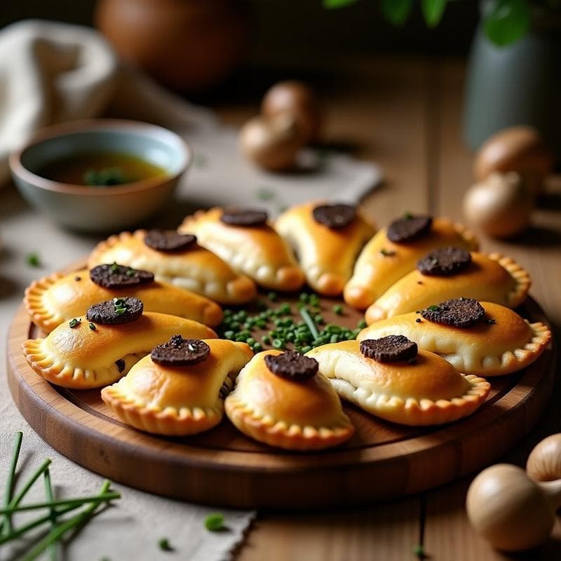Empanadillas de Hongos Shimeji y Trufa Negra: Receta en Thermomix con Masa de Almendra