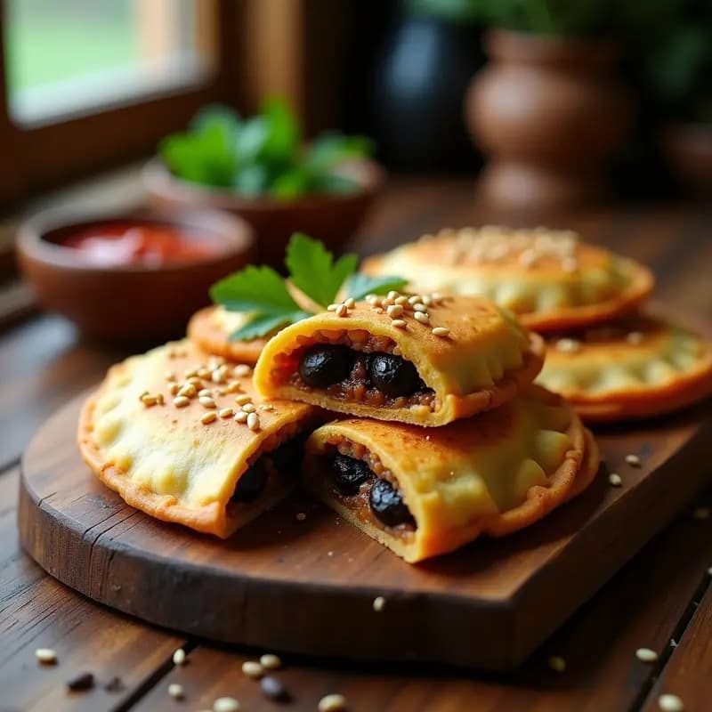 Empanadillas de Masa de Lentejas con Relleno de Berenjena Ahumada: Aperitivo Egipcio Sin Gluten