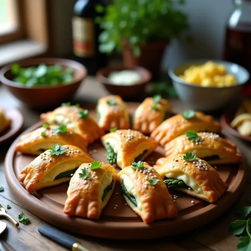 Empanaditas de Masa de Alcachofa con Relleno de Espárragos y Queso de Oveja: Receta Italiana Keto