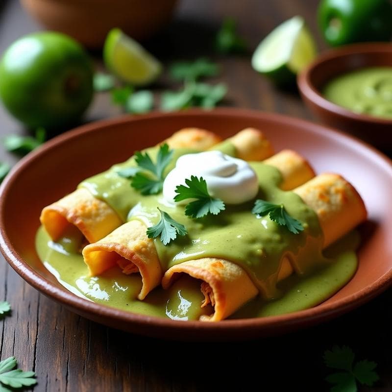 Enchiladas Verdes de pollo y queso panela: Receta mexicana en airfryer sin freír