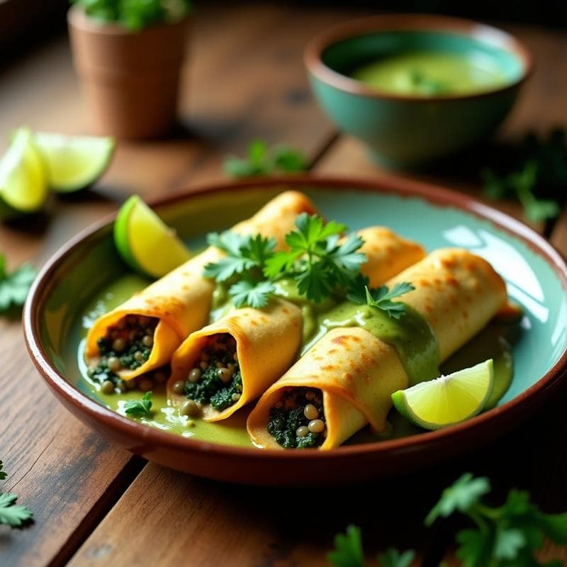 Enchiladas Verdes Veganas en Airfryer: Receta Rápida y Sin Horno en 20 Minutos