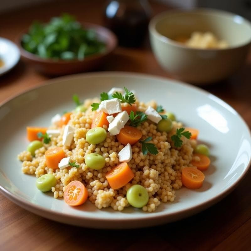 Ensalada de Bulgur con Naranja Sanguina y Queso Feta: Receta Turca en 15 Minutos