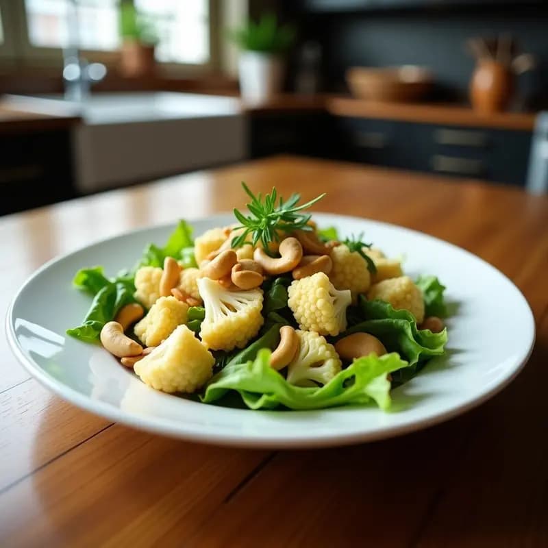 Ensalada Caesar con Pollo Crujiente de Coliflor: Receta Vegana y Sin Gluten