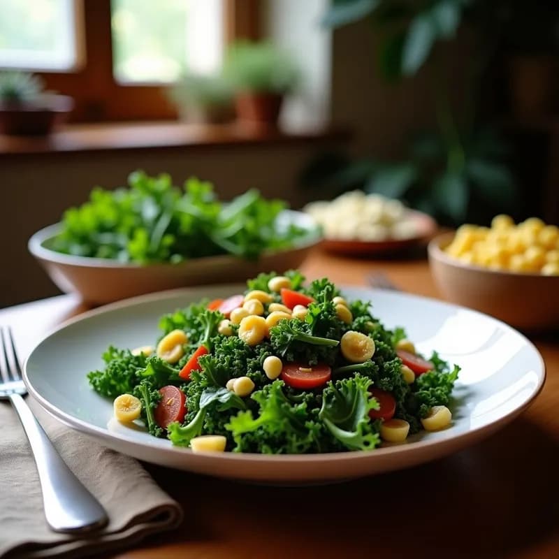 Ensalada César con Kale Vegana: Aderezo Casero sin Lácteos en 15 Minutos