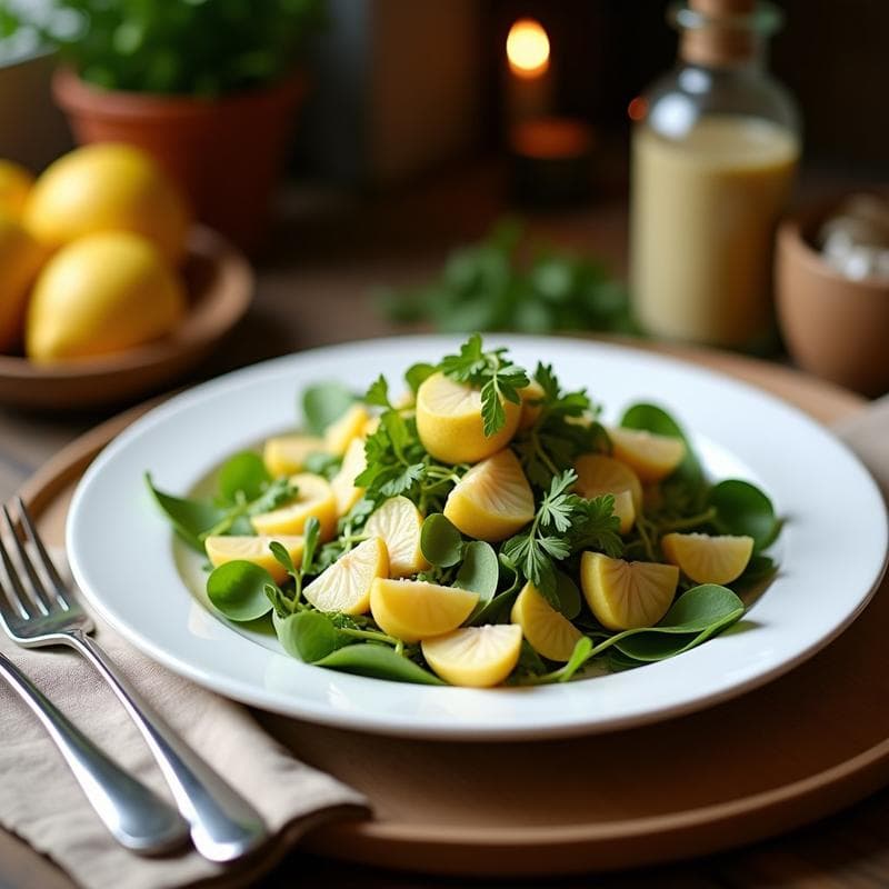 Ensalada de Canónigos, Manzana Verde y Vinagreta de Mostaza de Dijon: Receta Francesa Keto