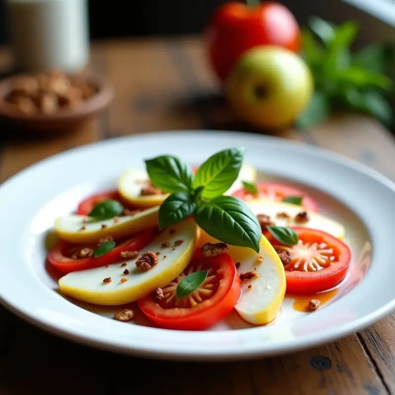 Ensalada Caprese con Peras y Nueces: Receta Italiana Dulce-Salada Sin Gluten