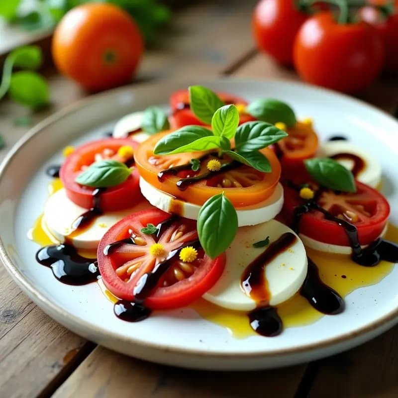 Ensalada Caprese con Tomates Heirloom y Albahaca Fresca: Receta Italiana Sin Gluten