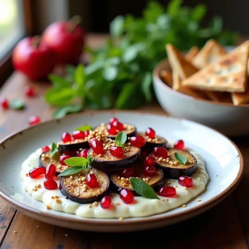 Ensalada Greco-Árabe de Berenjena Ahumada y Yogur: Receta Fresca y Proteica en 20 Minutos